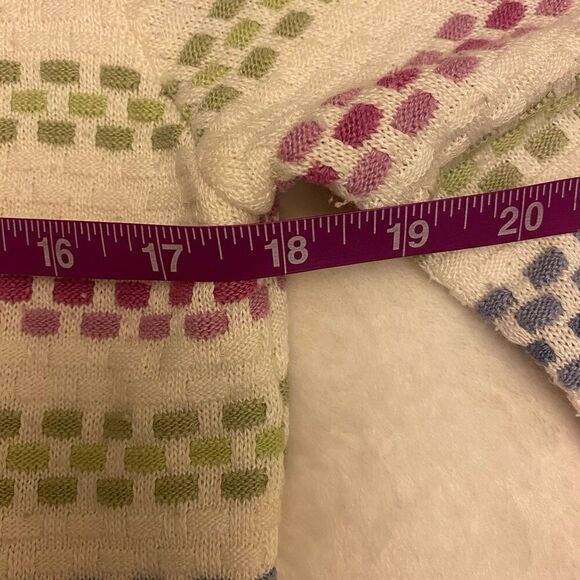 Alfred Dunner White Multicolored Stripes Faux Sweater Set Sz L petite - Picture 10 of 12